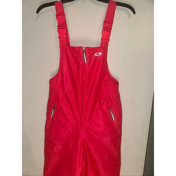 Champion Girls Ski Pant Snow Bib Adjustable Neon Pink Size Large 10-12 - Picture 2 of 7